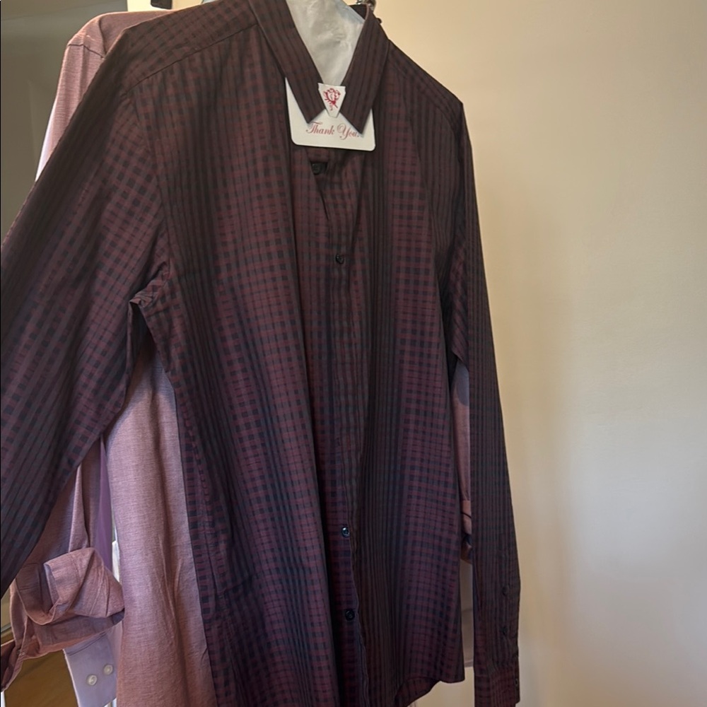 Hugo Boss Dark Purple Checkered Shirt